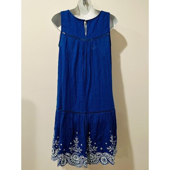 Meadow Rue by Anthropologie Wadden Blue White Embroidered Dress Size 6 EUC!!! - Picture 2 of 3